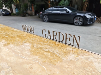 Final display of outdoor bar counter products before installation